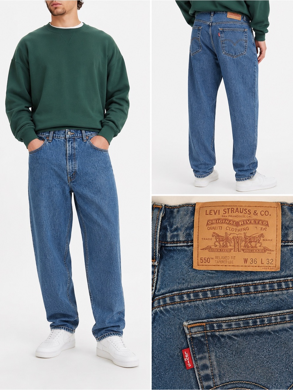 Size 36 Levi’s 550 Men’s Vintage Made In Canada Relaxed Tapered Jeans Blue - Picture 2 of 8